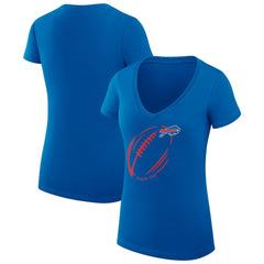 NFL Buffalo Bills G-III 4Her by Carl Banks Women's Super-Slim Fit Lightweight Subtle Football V-Neck T-Shirt