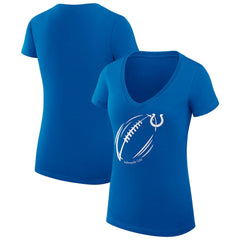 NFL Indianapolis Colts G-III 4Her by Carl Banks Women's Super-Slim Fit Lightweight Subtle Football V-Neck T-Shirt