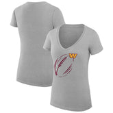NFL Washington Commanders G-III 4Her by Carl Banks Women's Super-Slim Fit Lightweight Subtle Football V-Neck T-Shirt