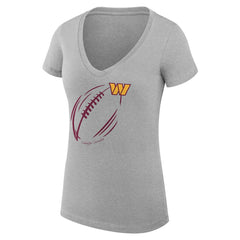 NFL Washington Commanders G-III 4Her by Carl Banks Women's Super-Slim Fit Lightweight Subtle Football V-Neck T-Shirt