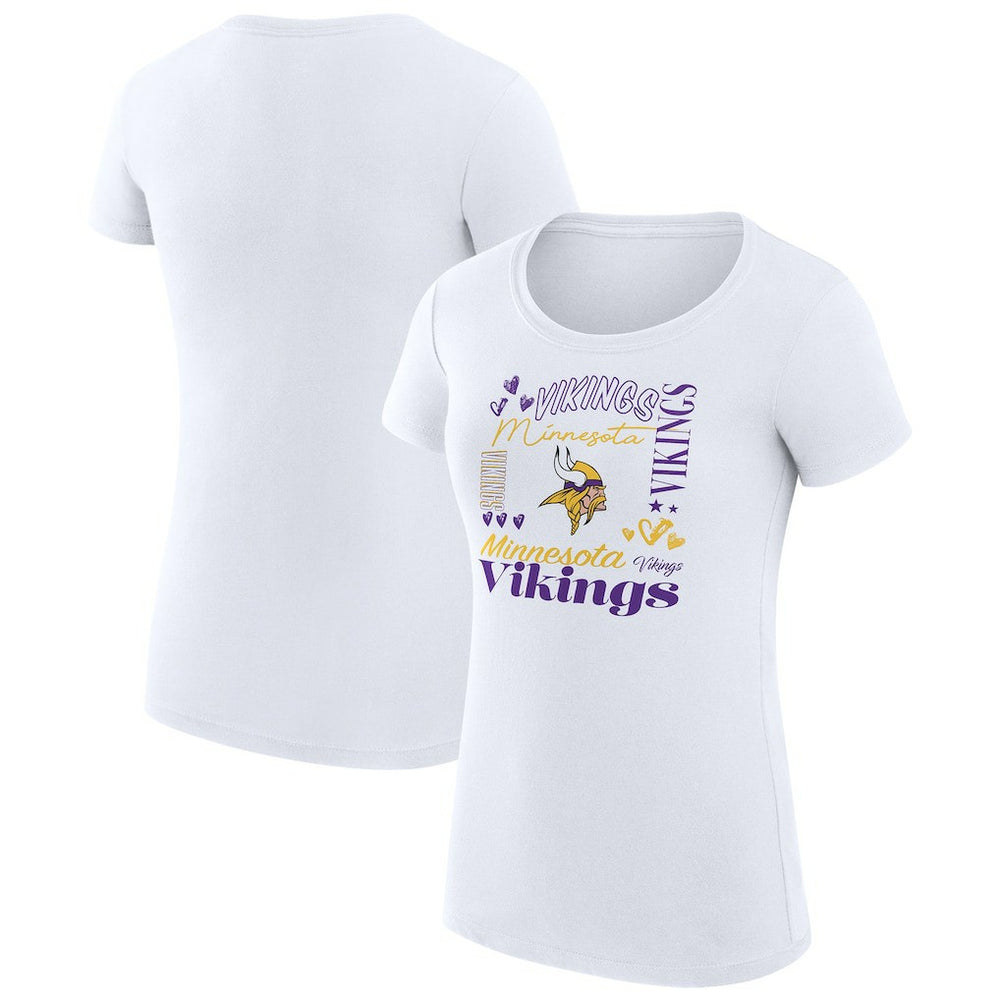 NFL Minnesota Vikings G-III 4Her by Carl Banks Women's Super-Slim Fit Lightweight Collage Team T-Shirt