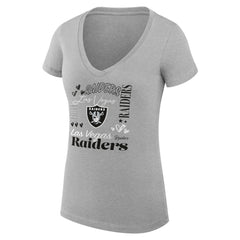 NFL Las Vegas Raiders G-III 4Her by Carl Banks Women's Super-Slim Fit Lightweight Collage Team V-Neck T-Shirt