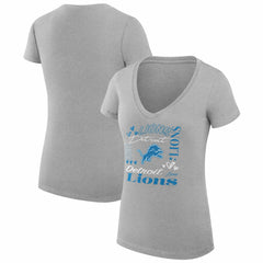 NFL Detroit Lions G-III 4Her by Carl Banks Women's Super-Slim Fit Lightweight Collage Team V-Neck T-Shirt