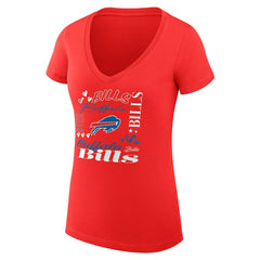 NFL Buffalo Bills G-III 4Her by Carl Banks Women's Super-Slim Fit Lightweight Collage Team V-Neck T-Shirt