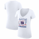 NFL New York Giants G-III 4Her by Carl Banks Women's Super-Slim Fit Lightweight Collage Team V-Neck T-Shirt