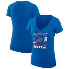 NFL Buffalo Bills G-III 4Her by Carl Banks Women's Super-Slim Fit Lightweight Collage Team V-Neck T-Shirt