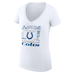 NFL Indianapolis Colts G-III 4Her by Carl Banks Women's Super-Slim Fit Lightweight Collage Team V-Neck T-Shirt