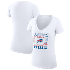 NFL Buffalo Bills G-III 4Her by Carl Banks Women's Super-Slim Fit Lightweight Collage Team V-Neck T-Shirt
