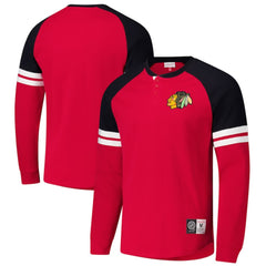Chicago Blackhawks Mitchell & Ness Thermal Henley Long Sleeve T-Shirt