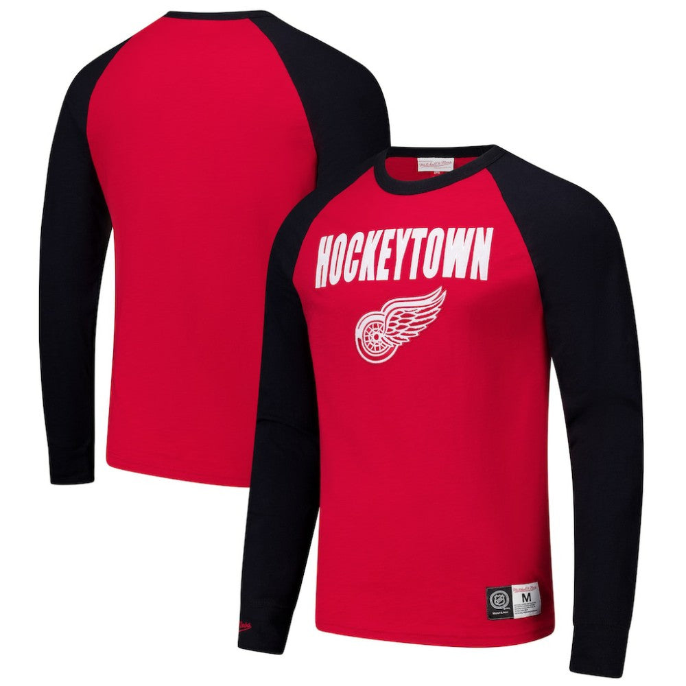Detroit Red Wings Mitchell & Ness Legendary Slub Raglan Long Sleeve T-Shirt