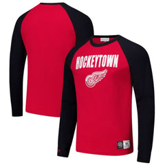 Detroit Red Wings Mitchell & Ness Legendary Slub Raglan Long Sleeve T-Shirt