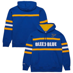 St. Louis Blues Mitchell & Ness Head Coach Slogan Pullover Hoodie