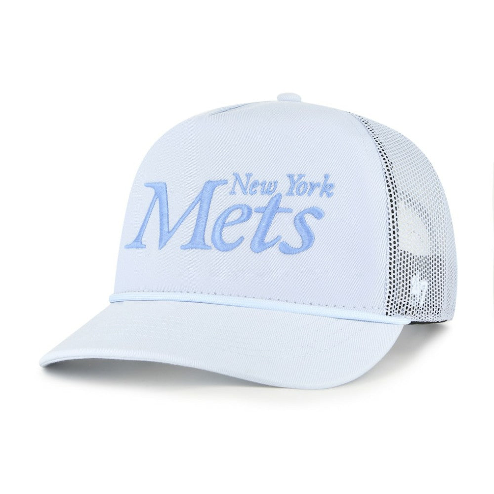 New York Mets Foundation Script Hitch Adjustable Trucker Hat - Light Blue | 47 brand