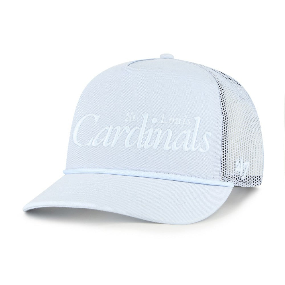 St. Louis Cardinals Foundation Script Hitch Adjustable Trucker Hat - Light Blue | 47 brand
