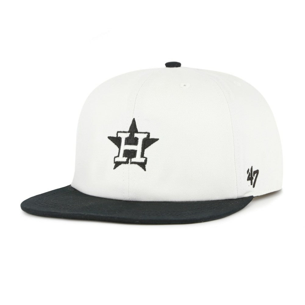 Houston Astros Foundation Captain Snapback Hat - White/Black | 47 brand