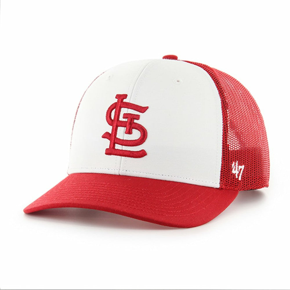 St. Louis Cardinals Freshman Trucker Adjustable Hat - White/Red | 47 brand