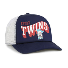 Minnesota Twins Meander Foam Trucker Snapback Hat - Navy | 47 brand