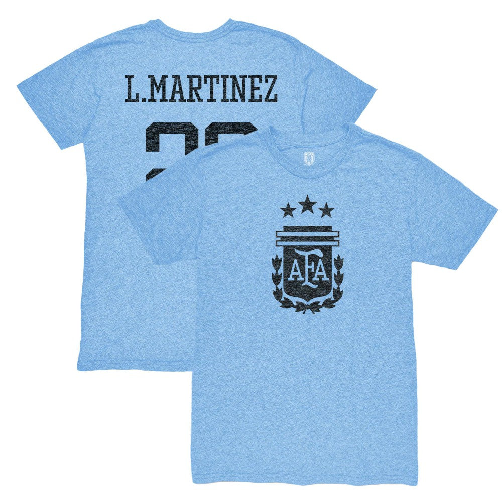 Lautaro Martinez Argentina National Team 1863FC Retro Player Tri-Blend T-Shirt / Soccer New