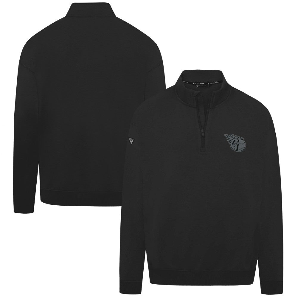 Cleveland Guardians Levelwear Murray Nightfall Quarter-Zip Top - Black