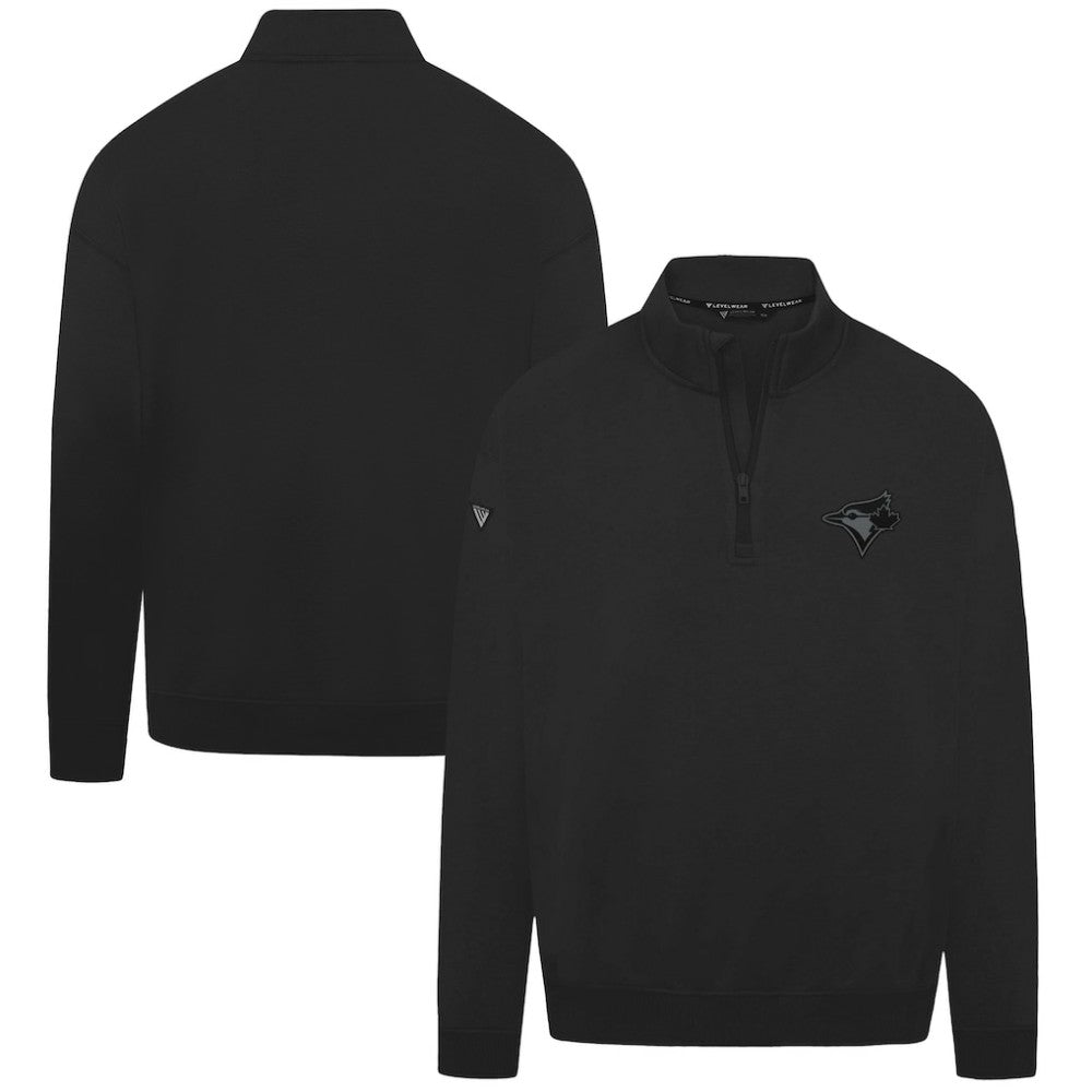 Toronto Blue Jays Levelwear Murray Nightfall Quarter-Zip Top - Black