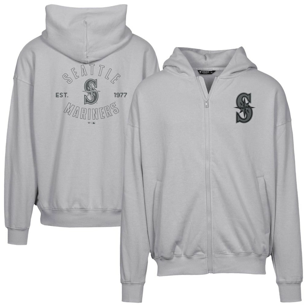 Seattle Mariners Levelwear Uphill Abyssal Full-Zip Hoodie - Gray
