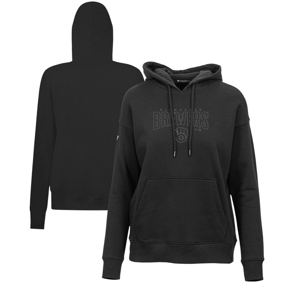 Milwaukee Brewers Levelwear Women's Adorn Darkmoon Pullover Hoodie - Black