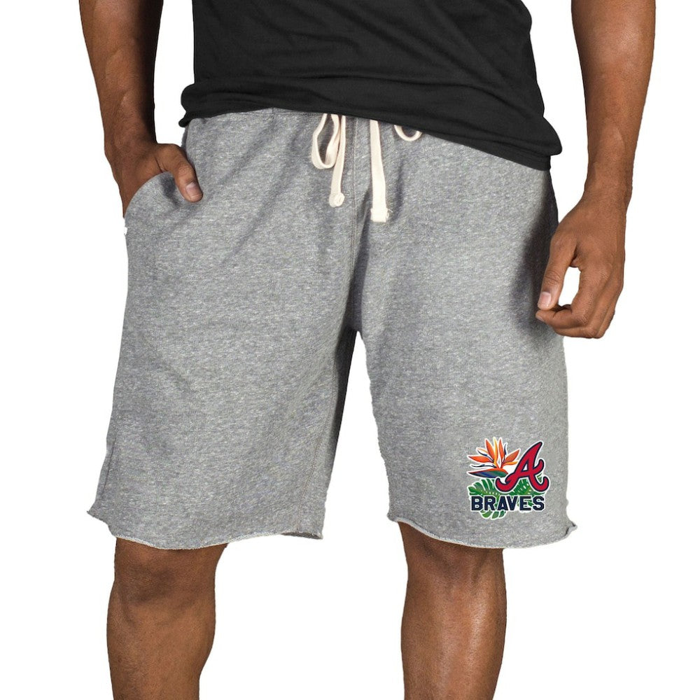 Atlanta Braves Concepts Sport Mainstream Tri-Blend Shorts - Gray