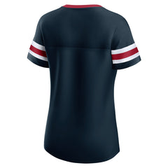 NFL Houston Texans Women's Iconic Bling Athena Lace-Up V-Neck T-Shirt