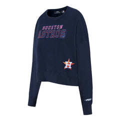 Houston Astros Pro Standard Women's Game Day Classics Crewneck Pullover Sweatshirt - Navy