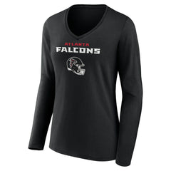 NFL Atlanta Falcons Michael Penix Jr. Women's Name & Number Team Wordmark Long Sleeve V-Neck T-Shirt