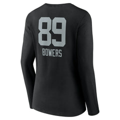 NFL Las Vegas Raiders Brock Bowers Women's Name & Number Team Wordmark Long Sleeve V-Neck T-Shirt
