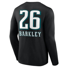 NFL Philadelphia Eagles Saquon Barkley Name & Number Team Wordmark Long Sleeve T-Shirt