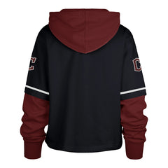 Cleveland Guardians Women's City Connect Shortstop Cropped Pullover Hoodie - Navy | 47 brand