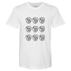 Milwaukee Brewers Tiny Turnip Women's Logo Grid T-Shirt - White
