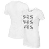 Milwaukee Brewers Tiny Turnip Women's Logo Grid T-Shirt - White