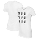 San Diego Padres Tiny Turnip Women's Logo Grid T-Shirt - White