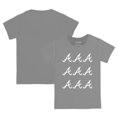 Atlanta Braves Tiny Turnip Youth Logo Grid T-Shirt - Gray