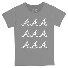 Atlanta Braves Tiny Turnip Youth Logo Grid T-Shirt - Gray