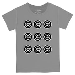 Chicago Cubs Tiny Turnip Youth Logo Grid T-Shirt - Gray