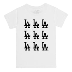 Los Angeles Dodgers Tiny Turnip Youth Logo Grid T-Shirt - White