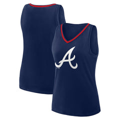 Atlanta Braves Women's Plus Sized Stellar Win V-Neck Tank Top - Navy