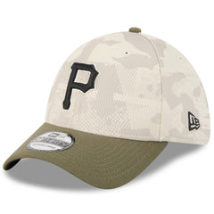 Pittsburgh Pirates 2025 Armed Forces Day 39THIRTY Flex Hat - Light Beige/Olive | New Era