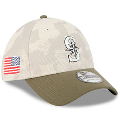 Seattle Mariners 2025 Armed Forces Day 39THIRTY Flex Hat - Light Beige/Olive | New Era