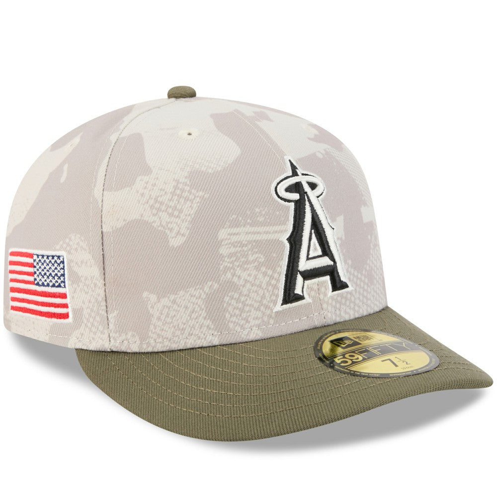 Los Angeles Angels 2025 Armed Forces Day 59FIFTY Fitted Hat - Light Beige/Olive | New Era