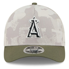 Los Angeles Angels 2025 Armed Forces Day 9FORTY M-Crown A-Frame Adjustable Hat - Light Beige/Olive | New Era