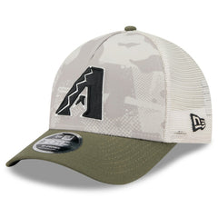 Arizona Diamondbacks 2025 Armed Forces Day 9FORTY M-Crown A-Frame Adjustable Hat - Light Beige/Olive | New Era
