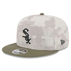 Chicago White Sox 2025 Armed Forces Day Split Panel 9FIFTY Snapback Hat - Light Beige/Olive | New Era