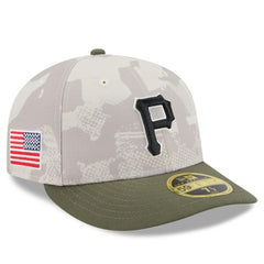 Pittsburgh Pirates 2025 Armed Forces Day Low Profile 59FIFTY Fitted Hat - Light Beige/Olive | New Era