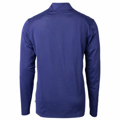 Kansas City Royals Cutter & Buck Big & Tall Virtue Eco Pique Micro Stripe Recycled Quarter-Zip Pullover Top - Blue