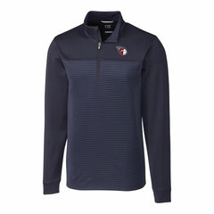 Cleveland Guardians Cutter & Buck Big & Tall Traverse Stretch Eco Stripe DryTec Quarter-Zip Top - Navy